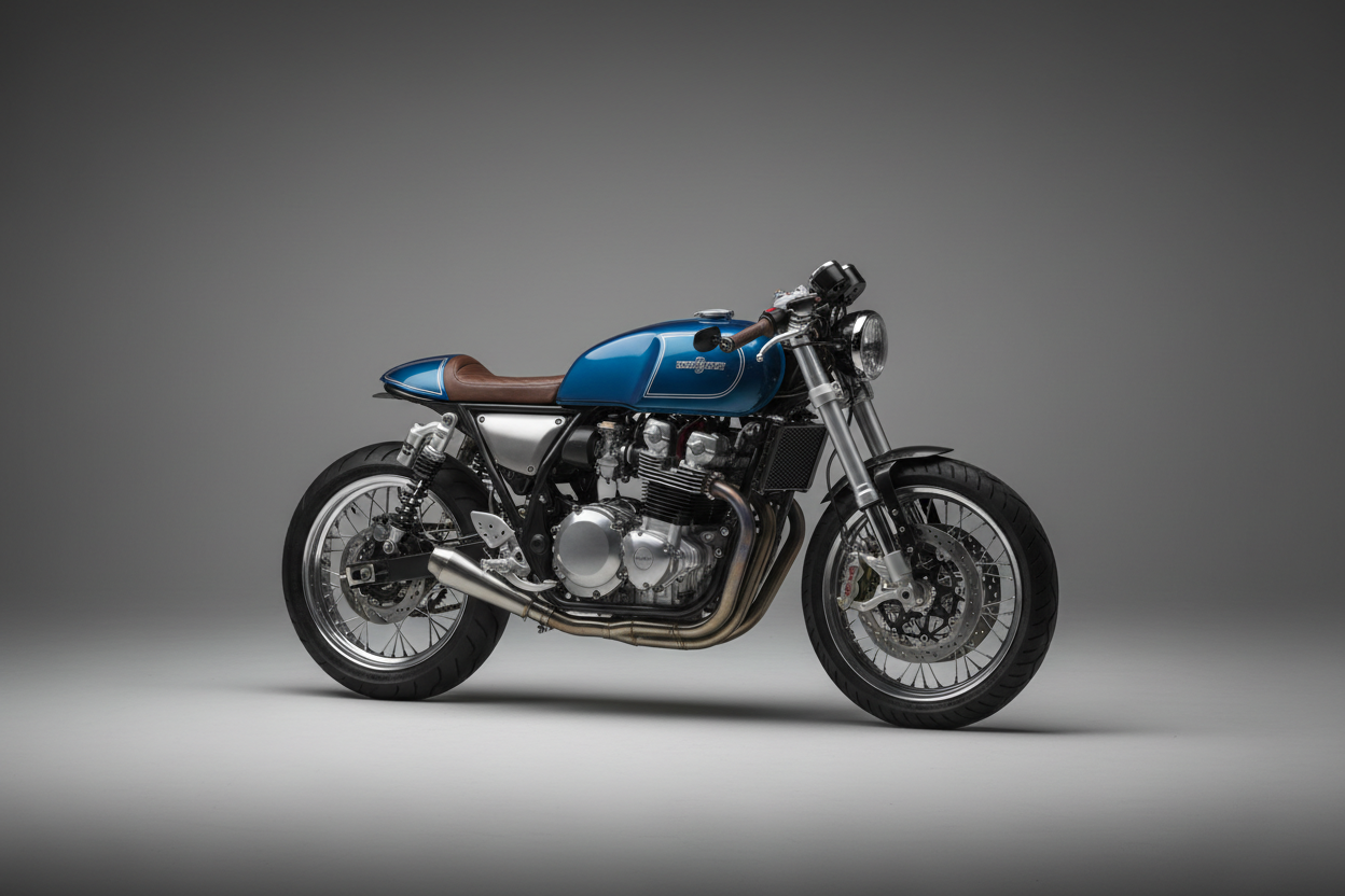 мотоцикл на сером фоне